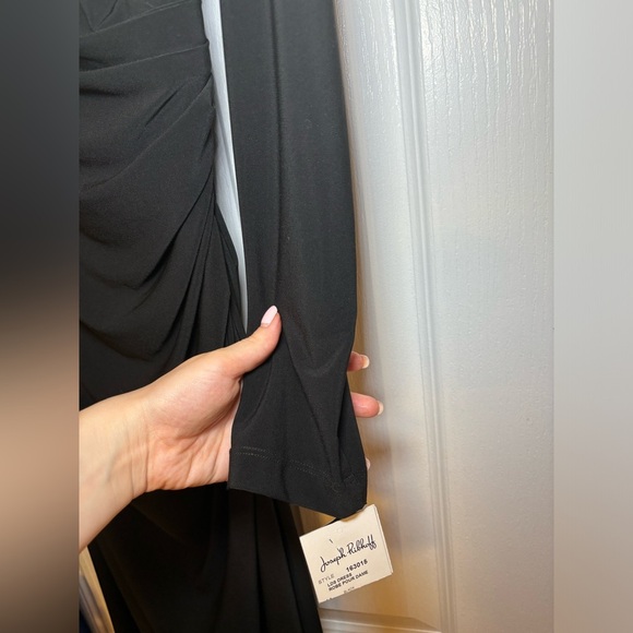 NWT Joseph Ribkoff - Classy Elegant Black Long Dress with Embellished Neckline - Picture 6 of 9